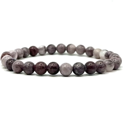6mm Plum Tourmaline Beaded Bracelet